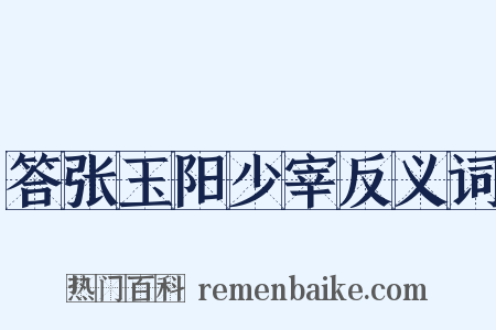 答张玉阳少宰反义词是什么意思的图片
